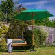 image 8 of Harbour Housewares Wooden Garden Parasol & Base Set - 2.7m - Green