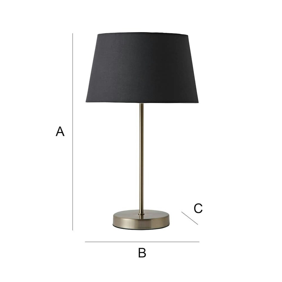 image 1 of ValueLights Modern Satin Silver Table Lamp With Grey Shade | Grey