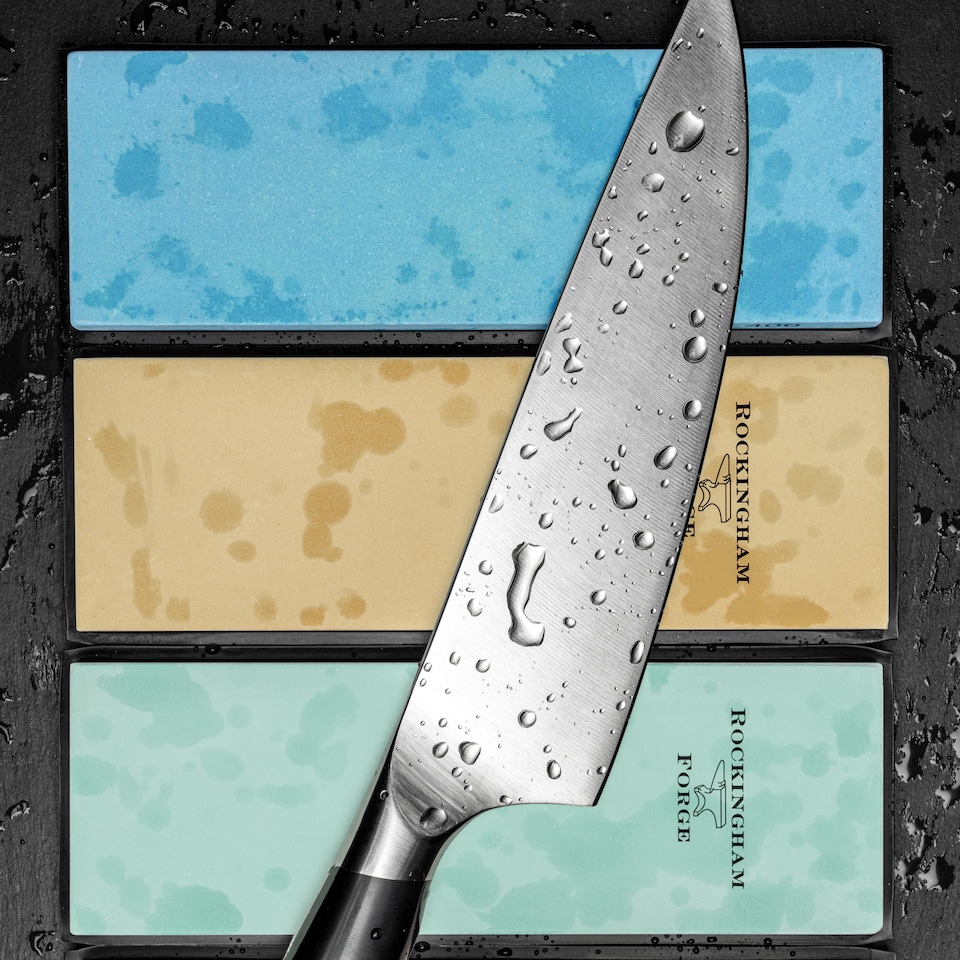 image 1 of Rockingham Forge 2-in-1 Whetstone Knife Sharpener, Fine/Superfine, 3000/8000 Grit