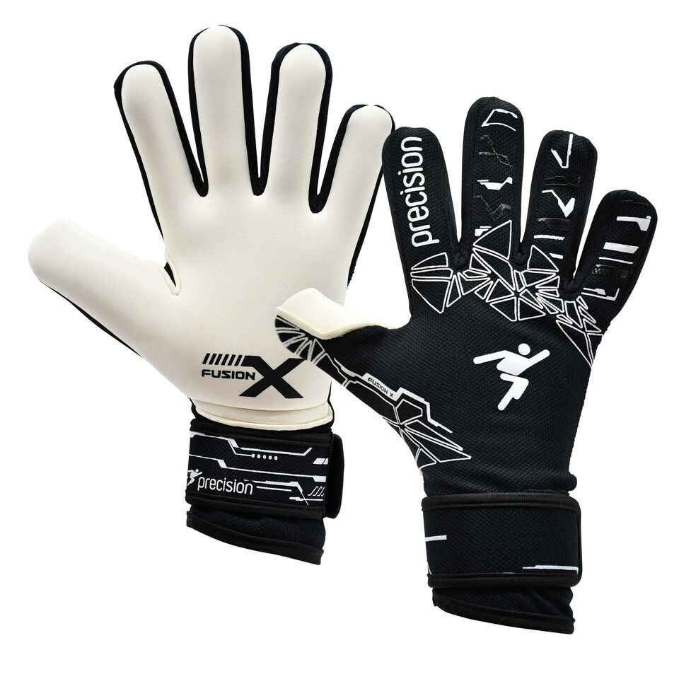 Precision Childrens/Kids Fusion X Pro Lite Giga Goalkeeper Gloves - Black/White - 6