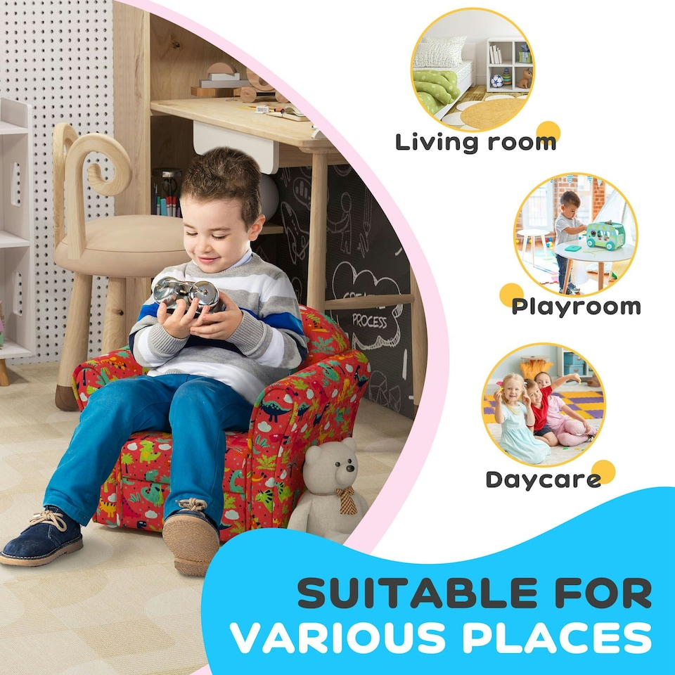 image 1 of AIYAPLAY Kids Armchair Toddler Sofa Chair Bedroom Playroom