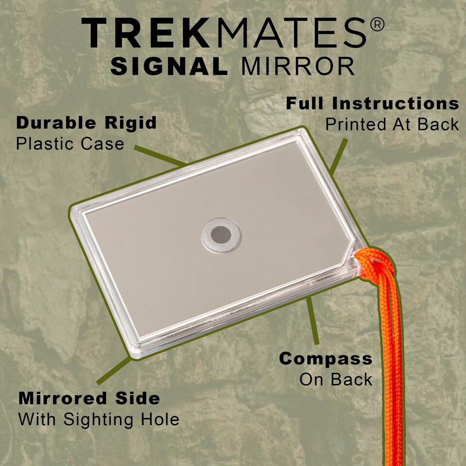image 1 of Signal Mirror Emergency Sighting Compass Hiking Survival Outdoor Tool | White | White | One Size | 1