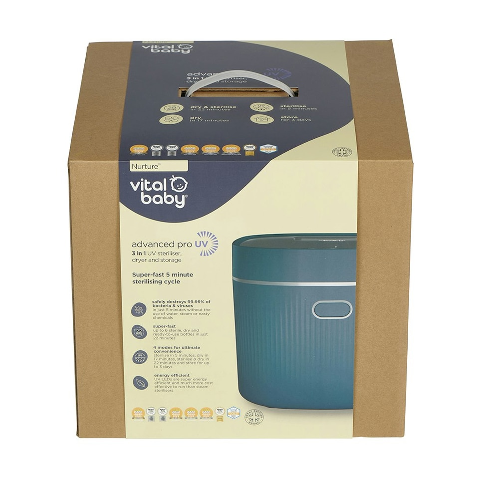 image 1 of Vital Baby Nurture advanced pro UV steriliser & dryer, 3rd gen - smoky blue