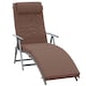 image 2 of Outsunny Sun Lounger Steel Frame Outdoor Folding Chaise Texteline Lounge Chair Recliner with Headrest & 7 Levels Adjustable Backrest, Brown