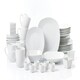 image 1 of 42pc White Porcelain Square Dinner Set