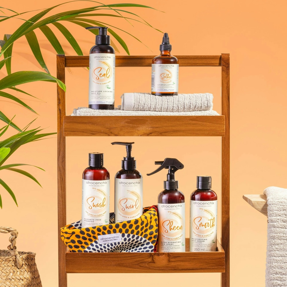 image 1 of Afrocenchix Wash Day Set with African Print Bag (Gift Edition)