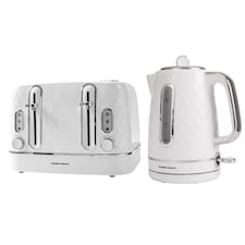Hamilton Beach Diamond Kettle & Toaster Set White