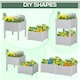 image 4 of Outsunny 2-pieces Elevated Flower Bed Vegetable Herb Planter Plastic, Grey