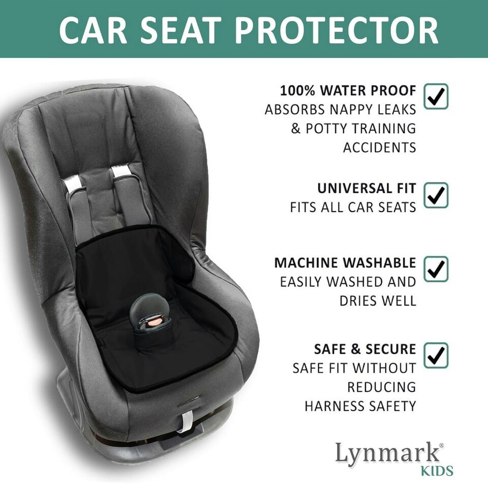 image 1 of Lynmark® Potty Training Car Seat Protector Cover for Spills, Nappy Leaks, and Accidents Black | 1 pack