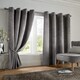 image 4 of Velvet Blackout Eyelet Curtains - Silver 167 cm x 229 cm