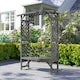 image 7 of Outsunny Garden Bench, Arch Pergola with Natural Wooden Garden Arbour with Seat for VinesClimbing Plants for Outdoor Space, Grey | Grey