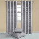 image 2 of Homescapes Cotton Rajput Ribbed Silver Grey Curtain Pair - 66 x 90" Grey