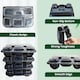 image 3 of Black 4 Compartment Meal Prep Containers With Lid Plastic Microwave Safe Food Storage Box 20pc