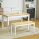 image 2 of HOMCOM Wood Dining Bench Wooden Bench for 2 People, White