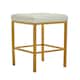 image 1 of Interiors by Premier Baina White Pu And Gold Finish Bar Stool