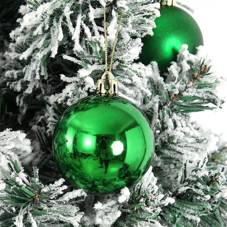 image 1 of 60mm/18Pcs Christmas Baubles Shatterproof Dark Green,Tree Decorations