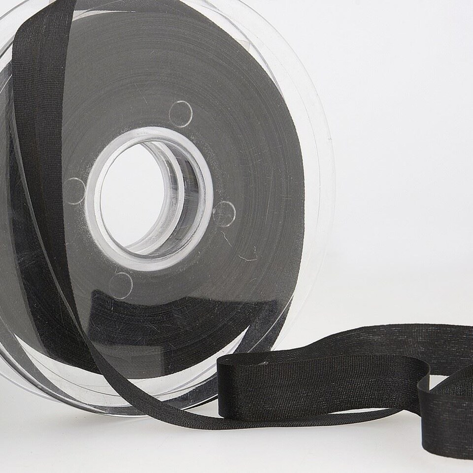 Stephanoise Black  25mm Fine Silk Ribbon for Dressmaking - per metre