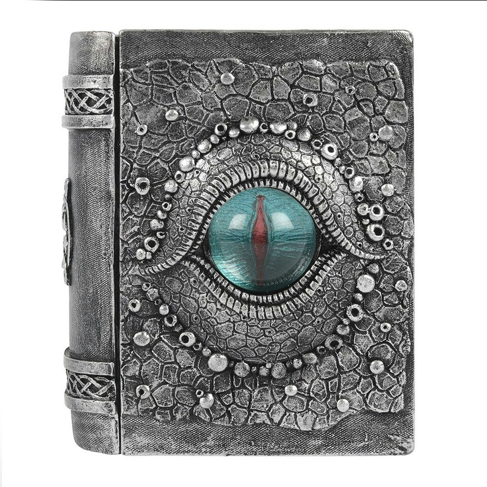 image 1 of Something Different Dragon Eye Resin Book Storage Box - Grey - One Size