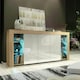 image 2 of Sideboard 164cm White Gloss Doors Oak Matt Body Free LED | Multi | Oak