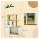 image 2 of PawHut 2-in-1 Hidden Litter Box with Green Leaf Cat Tree, Indoor - Oak