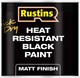 image 1 of Rustins Quick Dry Heat Resistant Black Paint Matt Finish 500ml | Black | 1