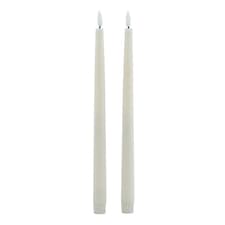 Luxe Collection LED Dinner Candles (Set of 2) - Wax - L2 x W2 x H25 cm - Taupe Brown | Brown