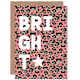 image 1 of Coral Green Bright Words Leopard Quote Card