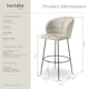 image 6 of Bar Stool Luana - with backrest, velvet look and padded | Cream | cream/black | 60 x 51 x 106 cm | 2