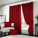 image 1 of Adison Lined Ring Top Eyelet Curtains - 229cm x 229cm - Red