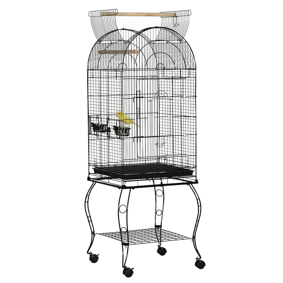 image 1 of PawHut 1.53(m) Bird Cage, Parrot Finch Macaw Conure w/ Perch, Wheels, Stand