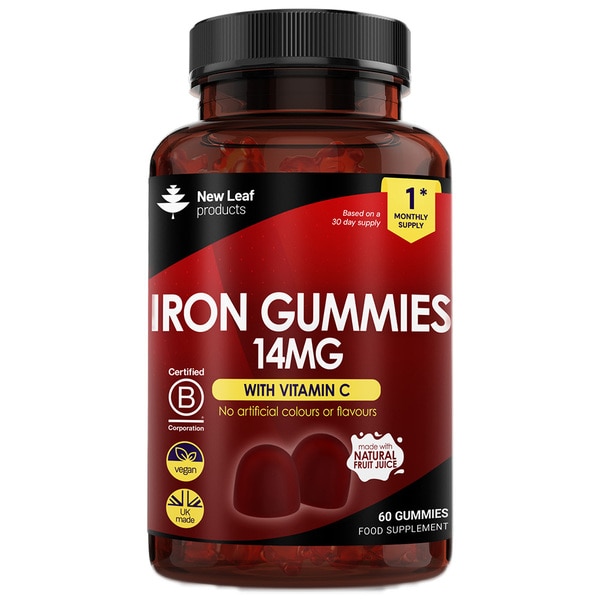 Iron Gummies 14mg - 60 Iron Supplements, Vitamin C