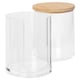 image 4 of Harbour Housewares Reusable Plastic Stacking Bathroom Canister with Bamboo Lid
