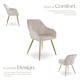 image 3 of Chair Marilyn with Velvet Cover, Gold Steel Legs and Plush Padding | Grey | taupe/gold | One Size | 4