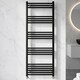 image 8 of Balterley Straight Heated Heated Towel Rail Radiator, 930W | Black | Matt Black