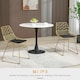 image 3 of HOMCOM Dining Chairs Set of 2, Metal Wire Kitchen Chairs with Back, Gold Tone