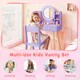 image 10 of COSTWAY Kids Vanity Set Princess Vanity Desk Set Purple