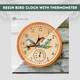 image 2 of Marco Paul 30cm Multicoloured Bird Design Clock and Thermometer Multi