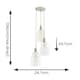 image 3 of ValueLights Kira Glass Dome 3 Drop Cluster Brushed Chrome Ceiling Pendant Light with Bulbs Silver