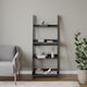 image 2 of 4-Tier Wooden Ladder Storage Shelving Unit | Black | 1