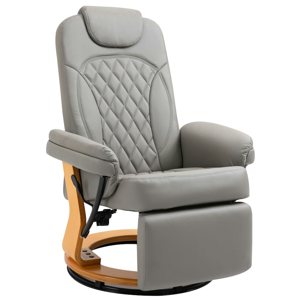 image 1 of HOMCOM Recliner Leisure Armchair with Wood Base Footrest