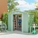 image 2 of Outsunny 7 x 4ft Metal Garden Shed, Outdoor Storage Tool House with Ventilation Slots, Foundation Kit and Lockable Double Doors, Light Green