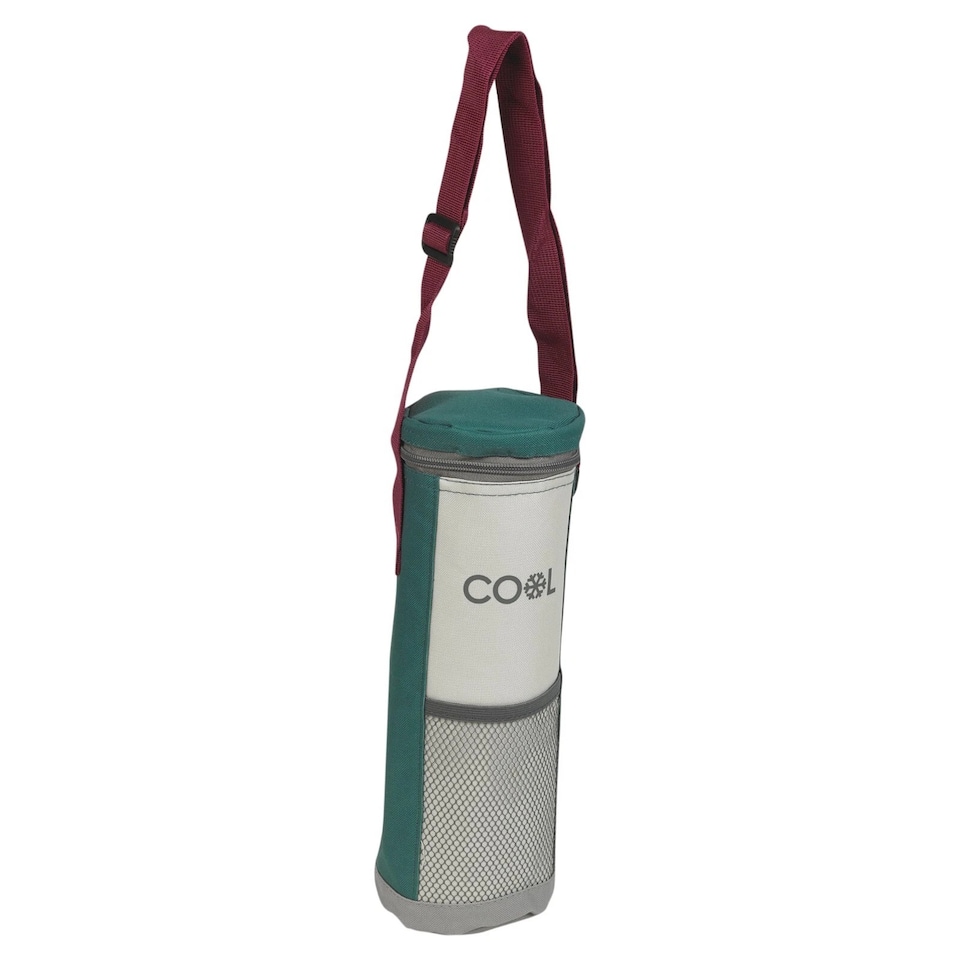 image 1 of 1.5L Insulated Cooler Bottle Bag Zip Carrier Shoulder Strap Drinks Picnic Hiking | Green | Green