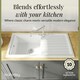 image 4 of Single Bowl Fireclay Inset Kitchen Sink & Drainer, Classic Tap & Wastes, 1010mm
