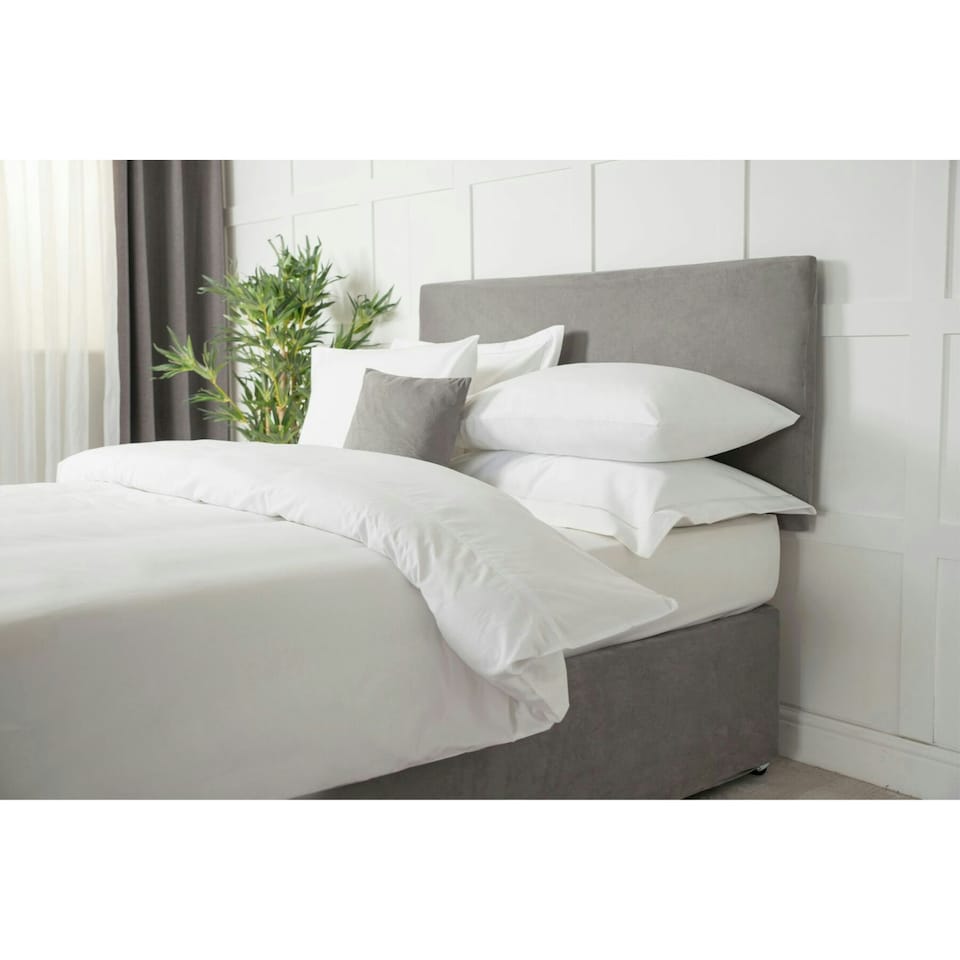 image 1 of Belledorm Faux Suede Plain Headboard Cover - Charcoal - 90cm x 90cm
