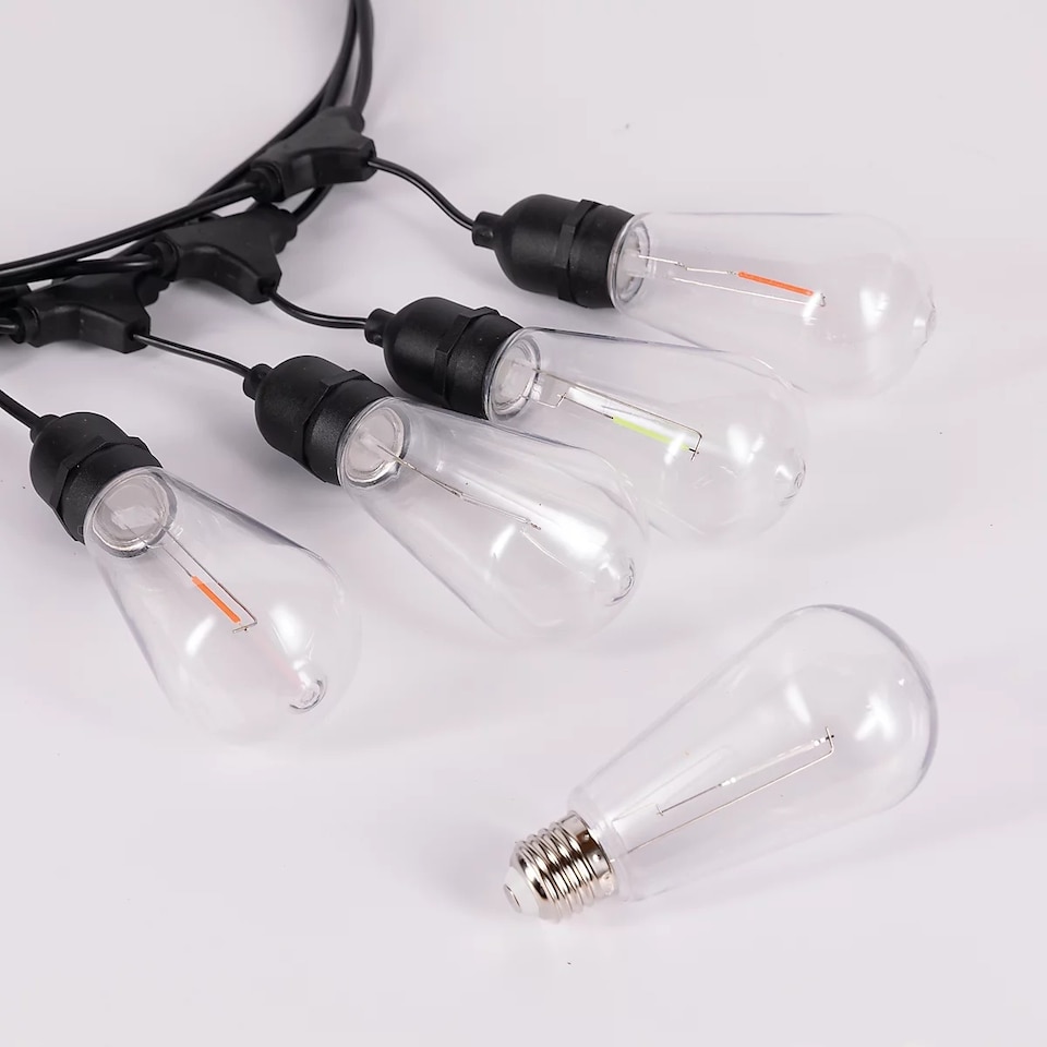 image 1 of TCP LED Festoon Lights,  10M Multi Coloured Outdoor & Indoor Lighting, ST64 E27 RGB Mains Powered
