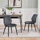 image 2 of Yaheetech Set of 2 Faux Leather Dining Kitchen Chairs Grey | Dark Grey