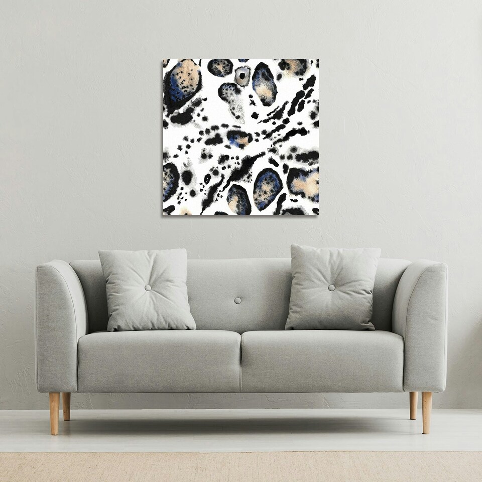 image 1 of Leopard Print with Blue (Canvas Print) 101 x 101 x 4cm