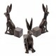 image 1 of Large Sitting Hare Plant Pot Feet - Set of 3 Brown