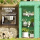 image 5 of Outsunny 3 Tier Lean-to Mini Greenhouse with Reinforced Plastic Cover, Portable Indoor Outdoor Green House with 2 Roll-up Doors and 6 Wire Shelves, Green | Green