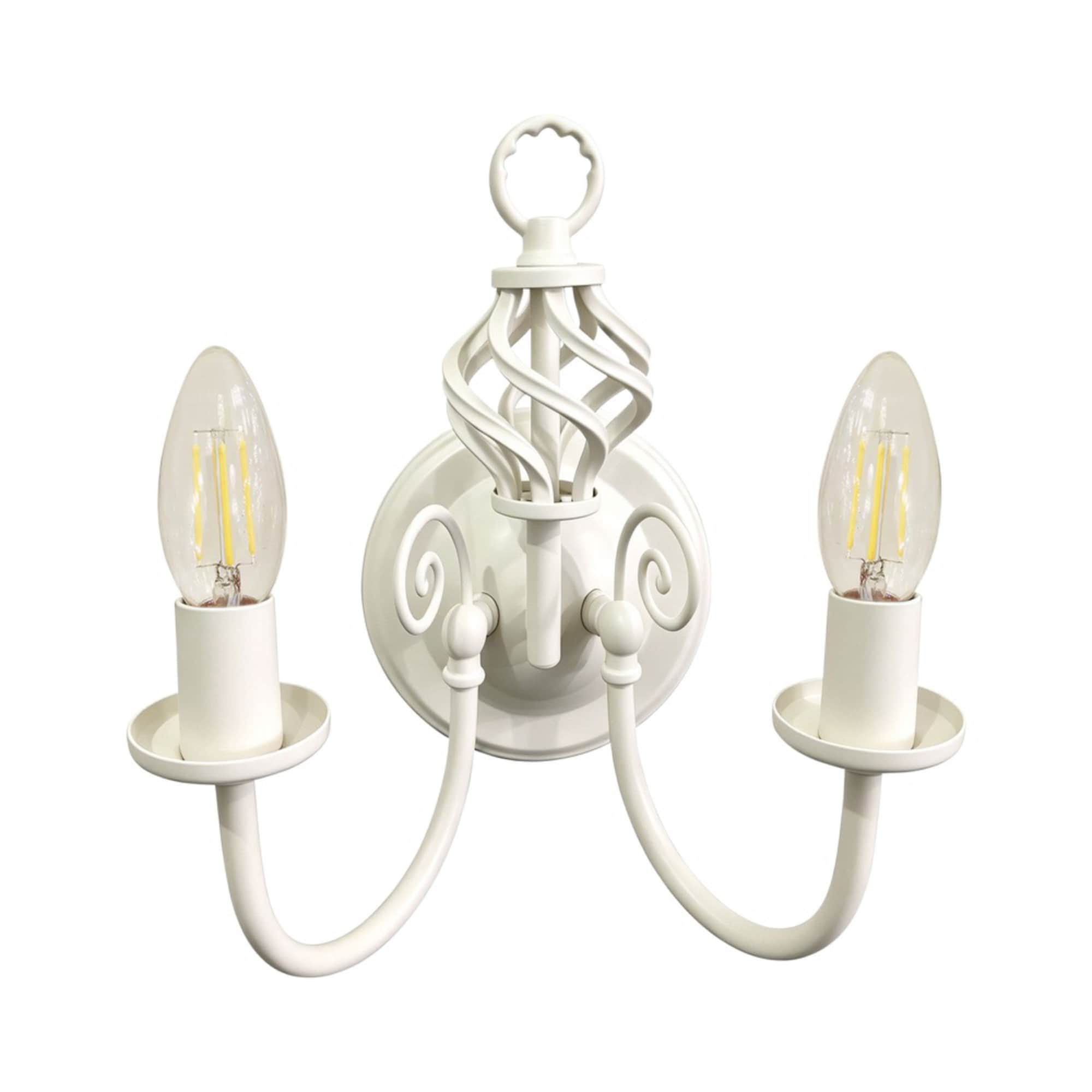 First Choice Lighting Barley Twist - Cream Wall Light